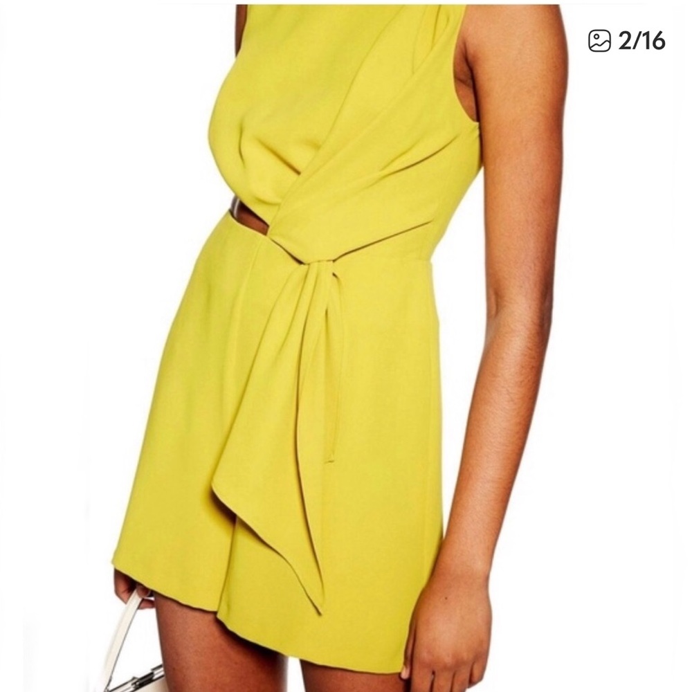 Topshop Yellow Cutout Jumpsuit - Picture 2 of 16